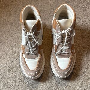 Dolce Vita White and Tan Sneakers